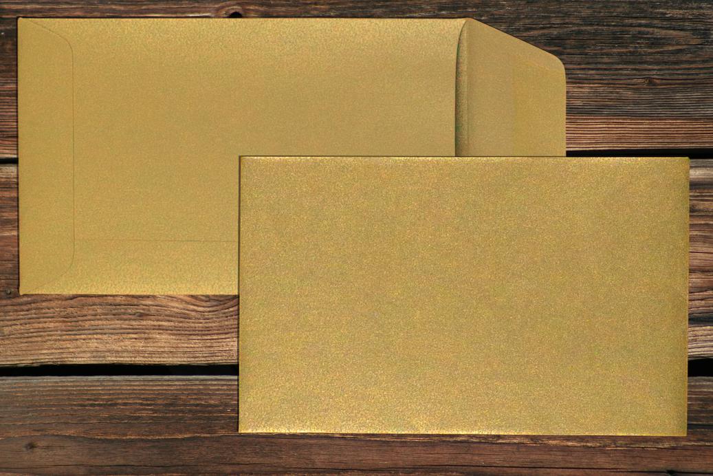 Versandtaschen 65x105 mm Nassklebend Metallic Gold Rush 120 g/qm